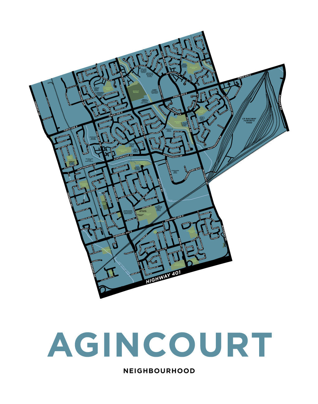 Agincourt Neighbourhood Map Print