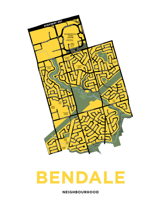 Bendale Neighbourhood Map Print