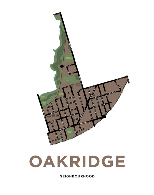 Oakridge Neighbourhood Map Print