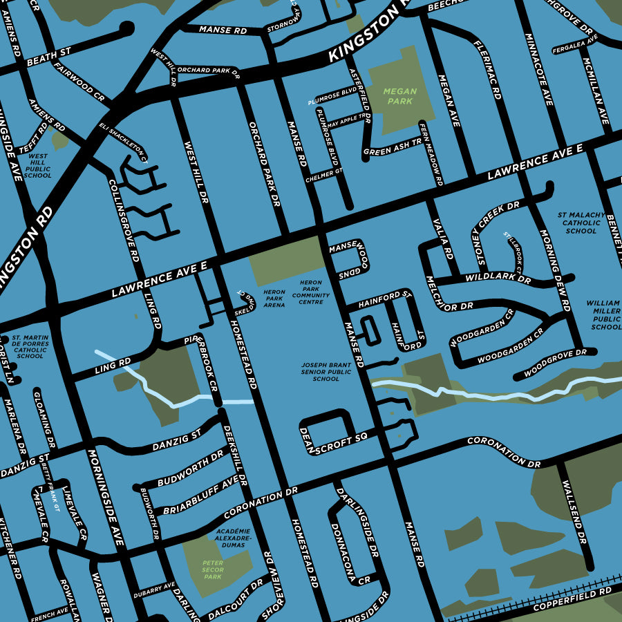 West Hill Neighbourhood Map Print