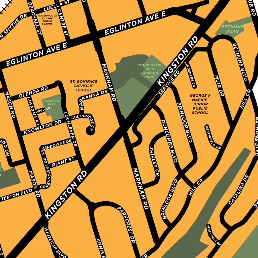 Scarborough Village Neighbourhood Map Print