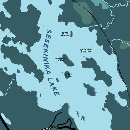 Sesekinika Lake Map Print