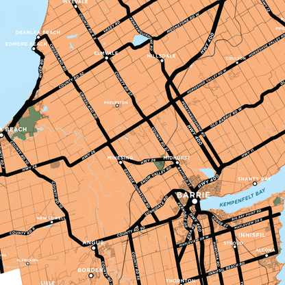 Simcoe County Map Print