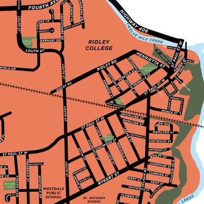 Western Hill Map Print