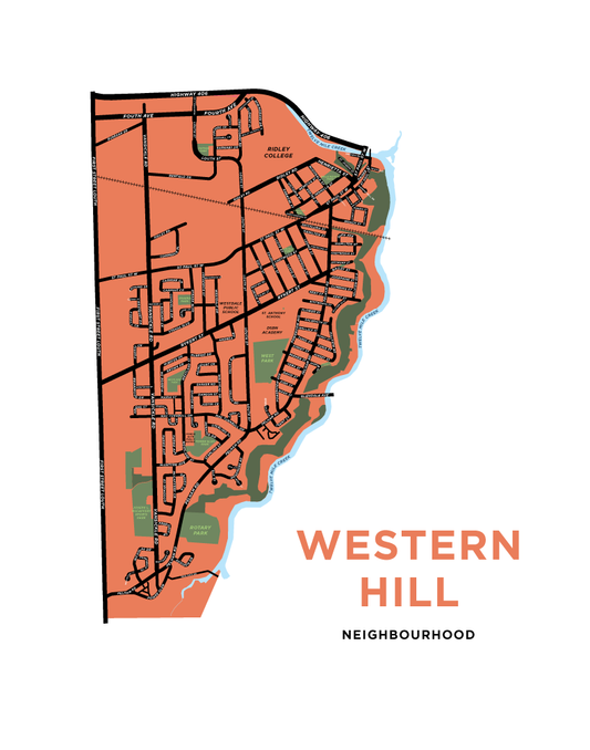 Western Hill Map Print