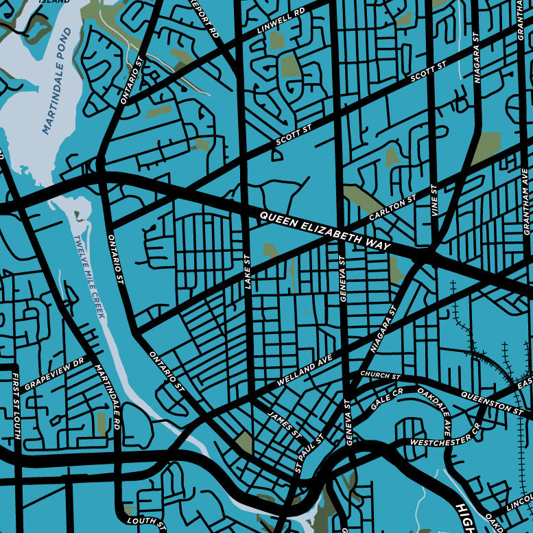 St. Catharines Map Print