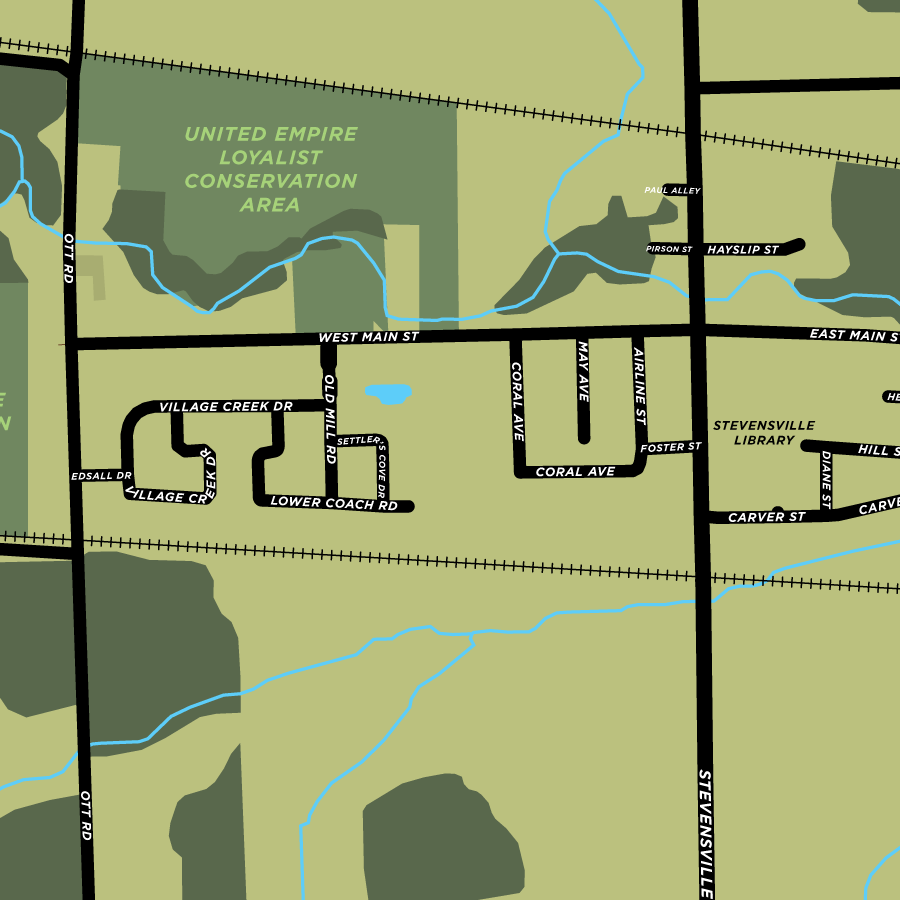 Stevensville Map Print