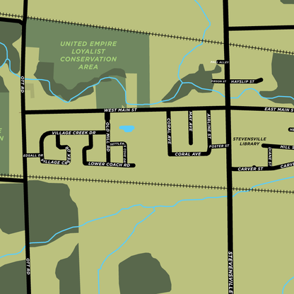 Stevensville Map Print