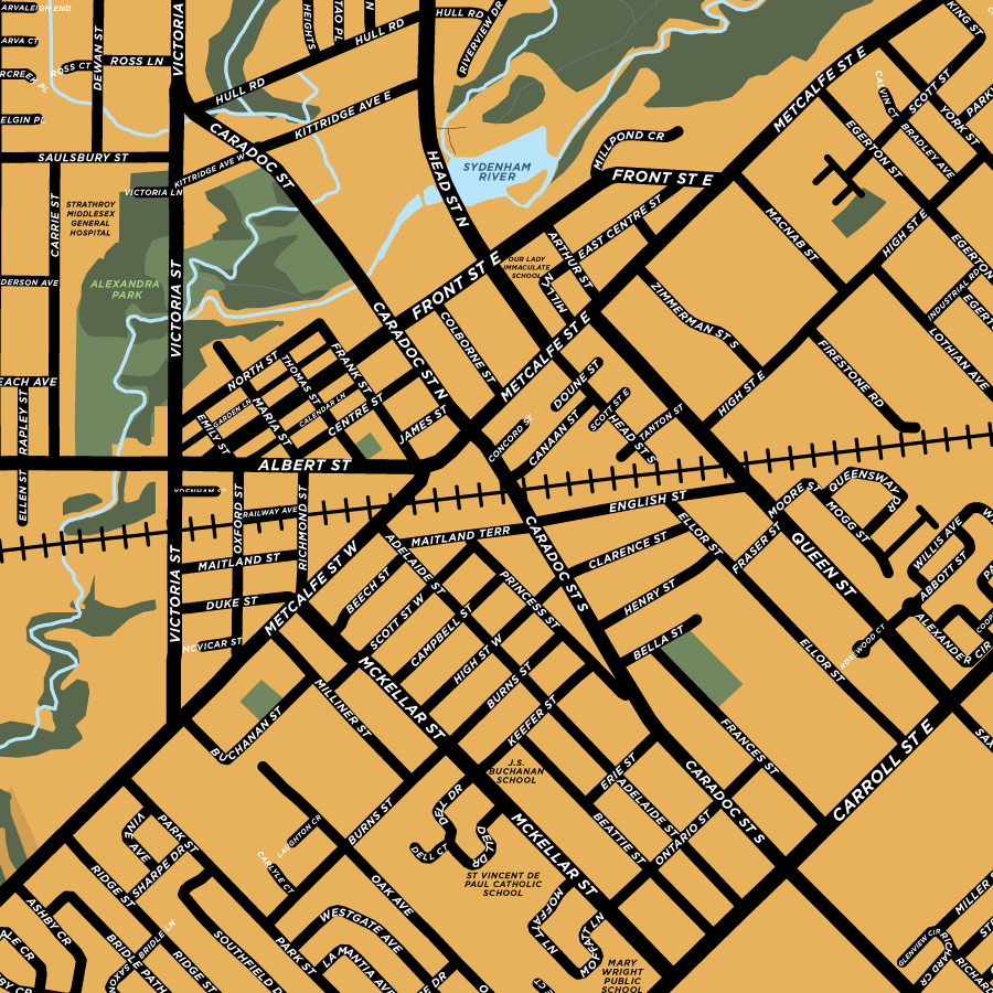 Strathroy Map Print