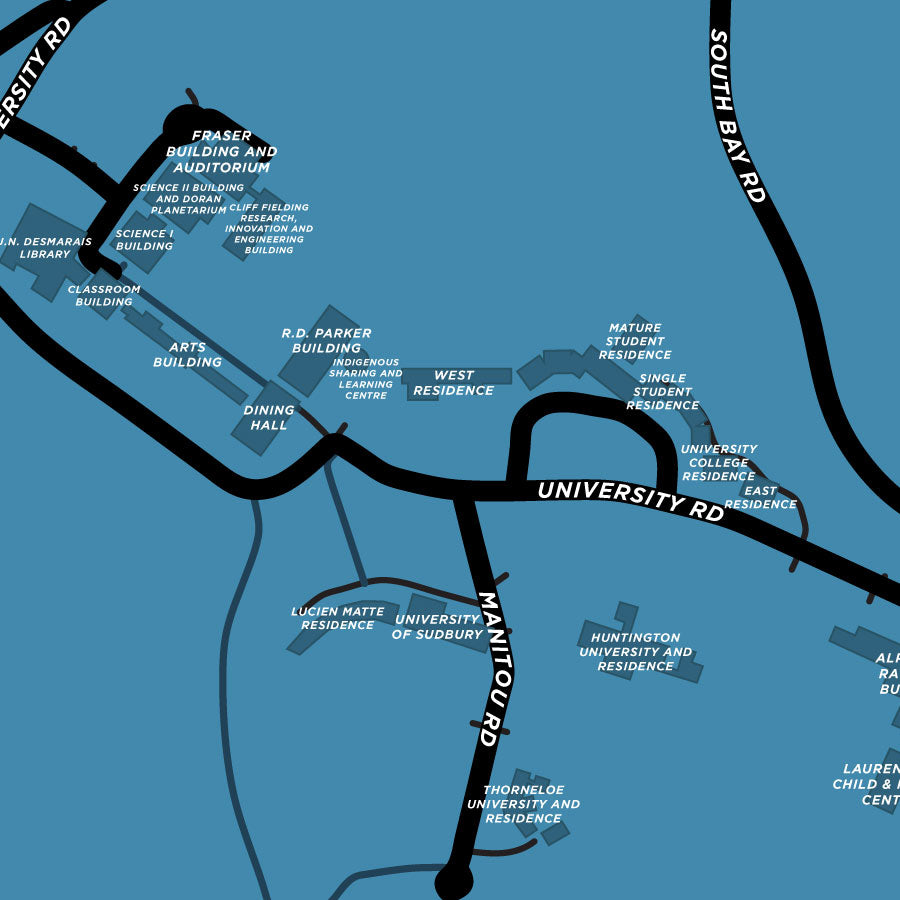 Laurentian University Map Print - Sudbury Campus