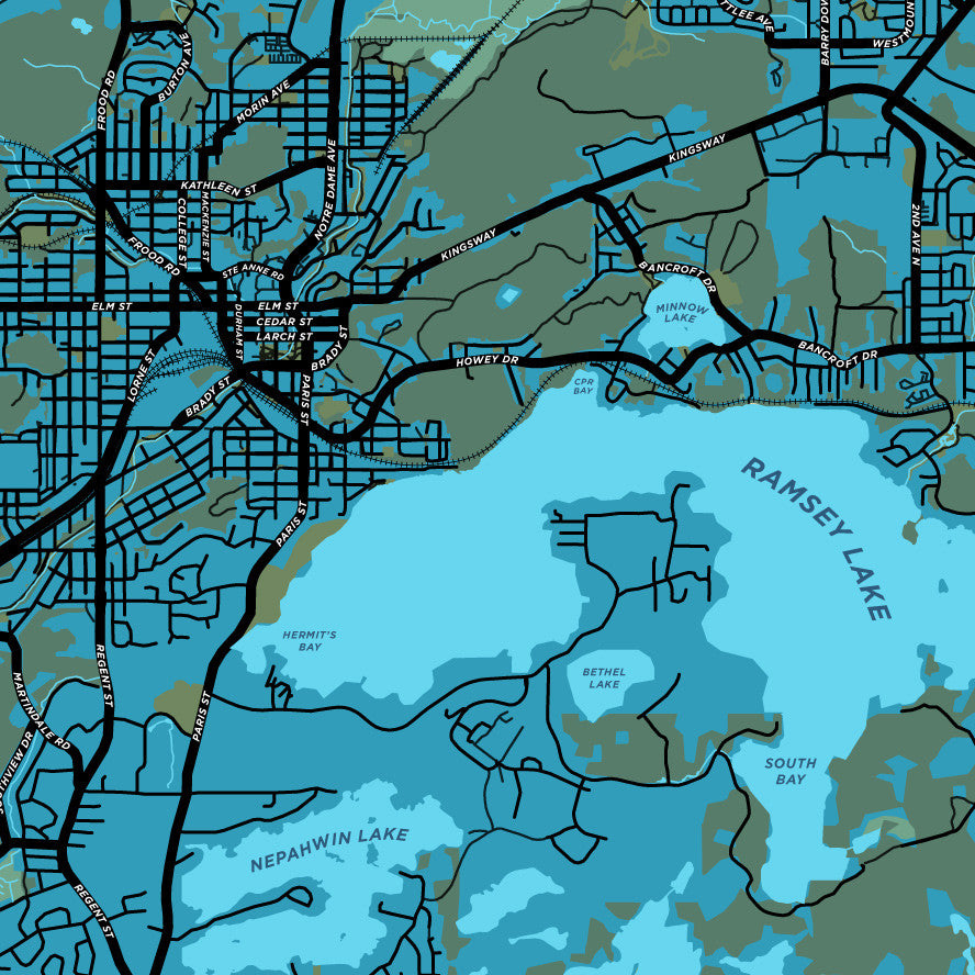 Sudbury Map Print