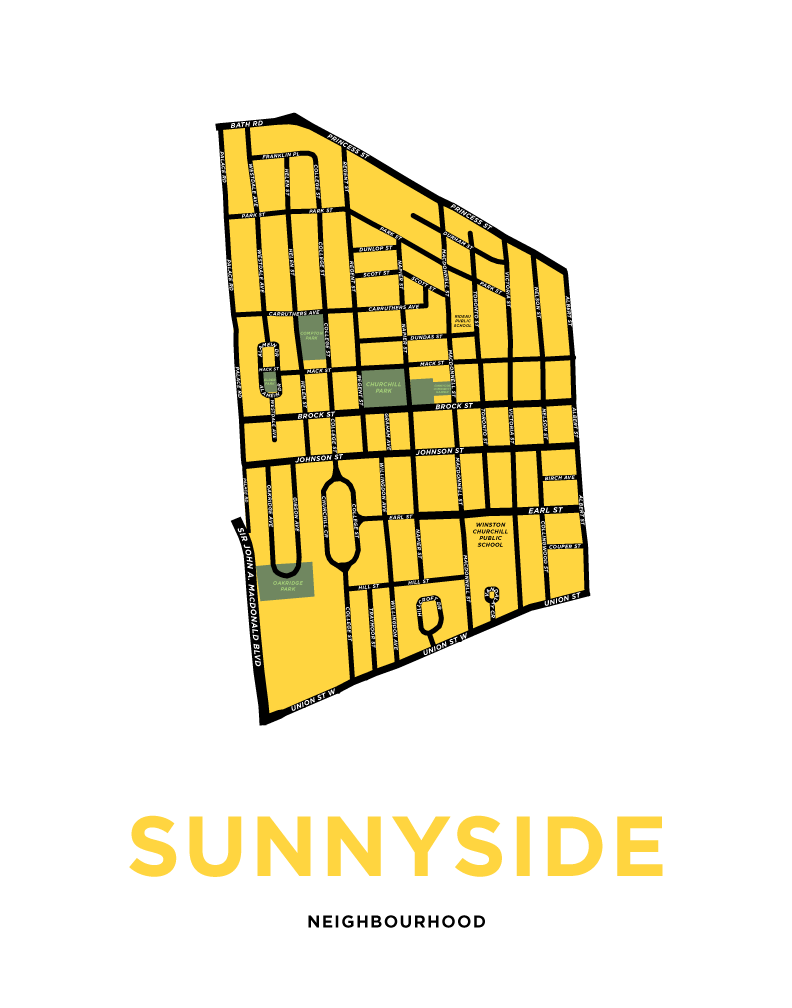 Sunnyside Neighbourhood Map Print