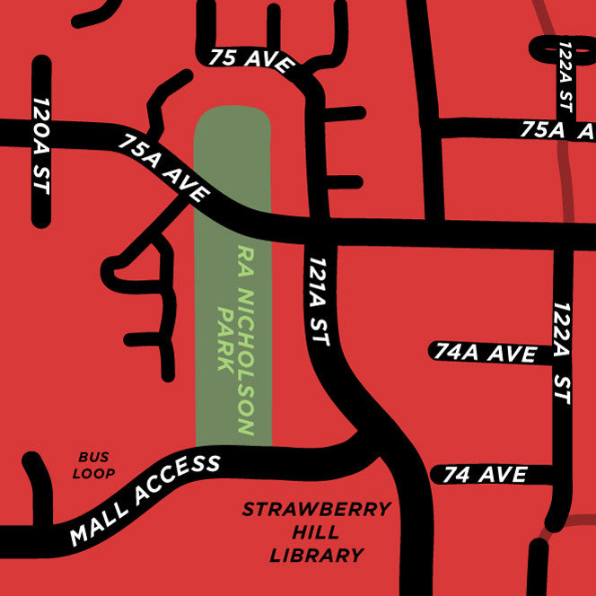 Strawberry Hill Neighbourhood Map Print (Surrey, BC)