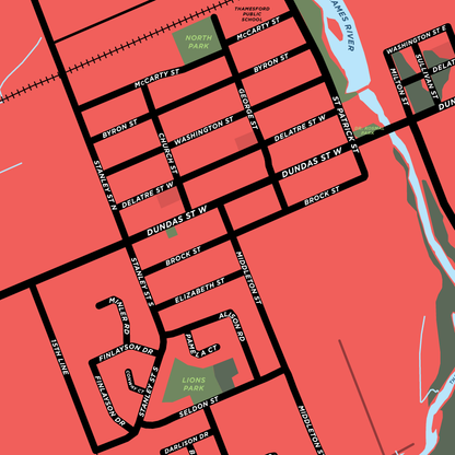 Thamesford Map Print