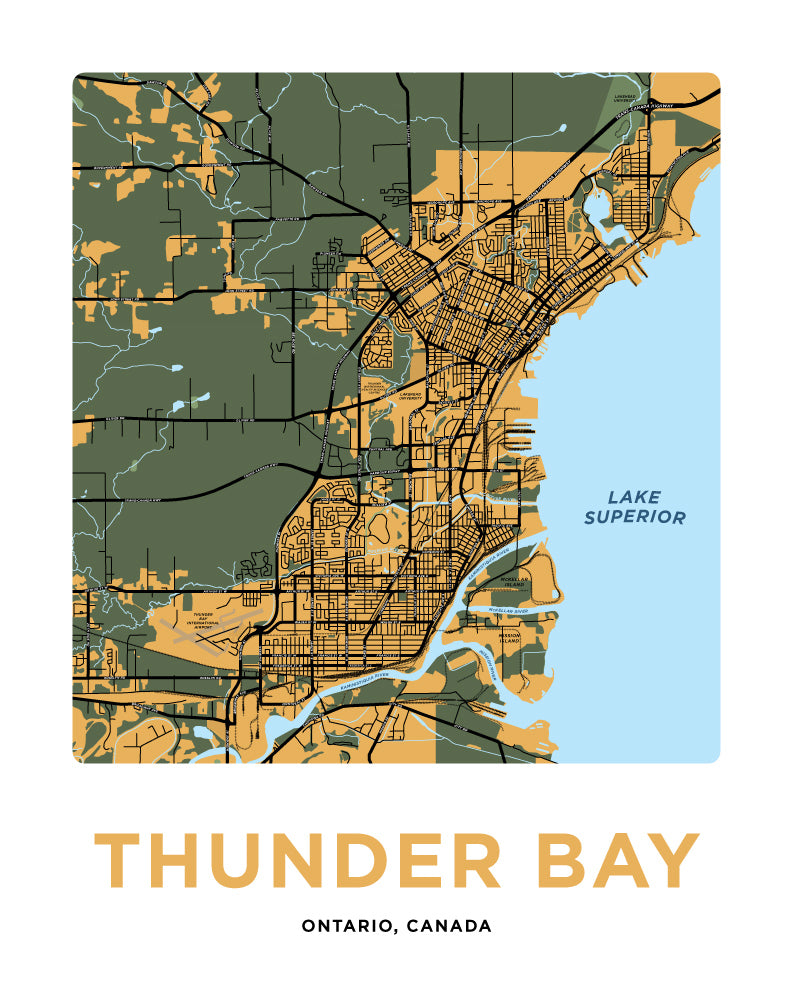 Thunder Bay Map Print