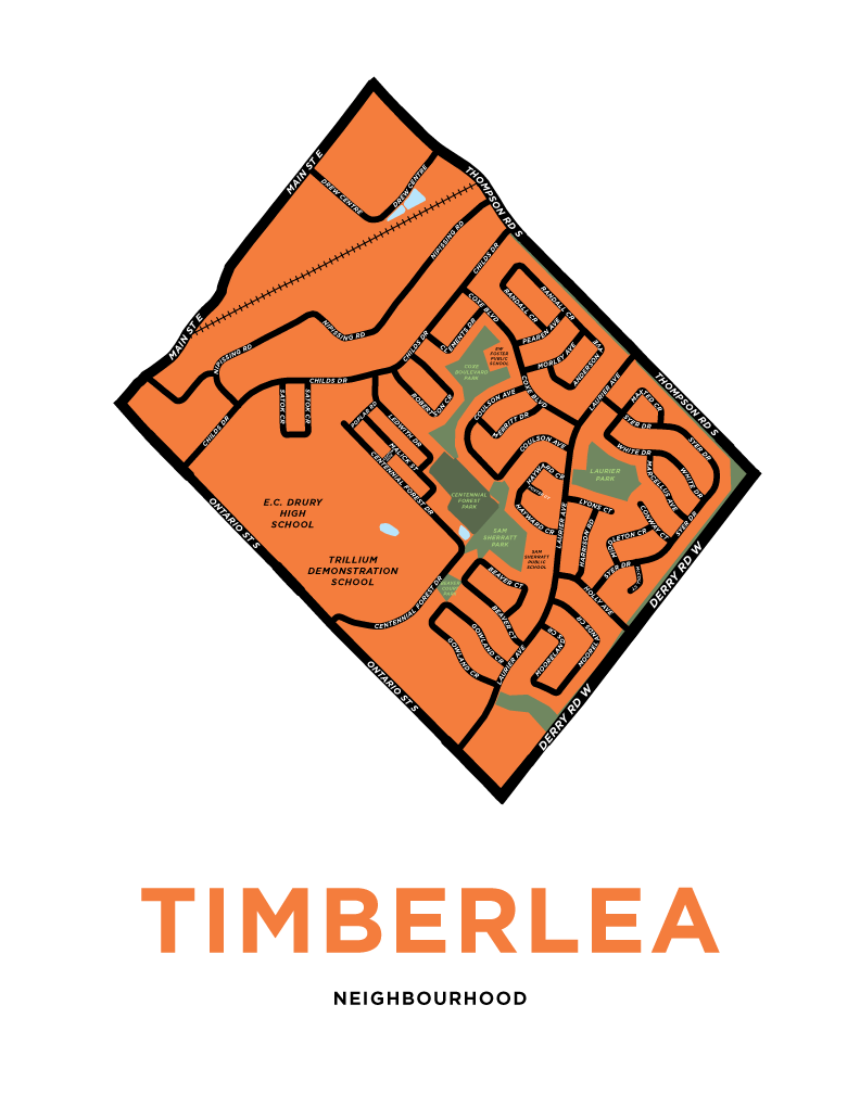 Timberlea Neighbourhood Map Print