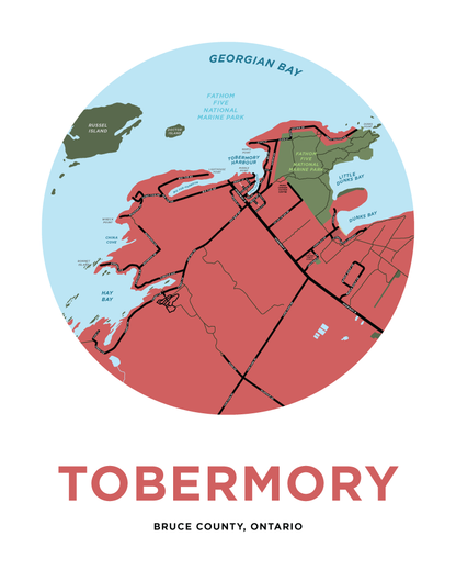 Tobermory Map Print