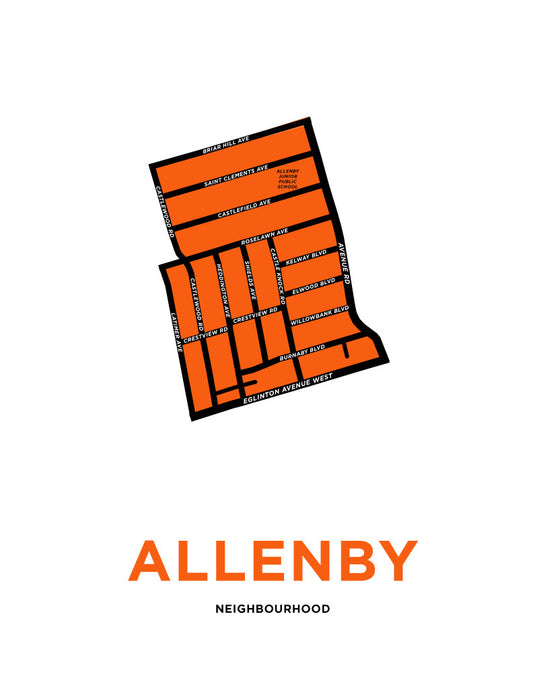 Allenby Neighbourhood Map Print