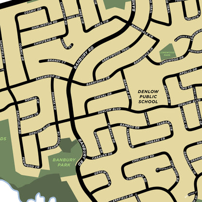 Denlow Neighbourhood Map Print