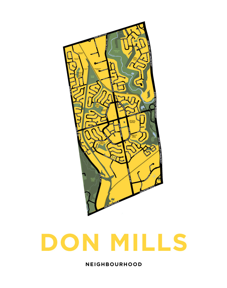 Don Mills Neighbourhood Map Print