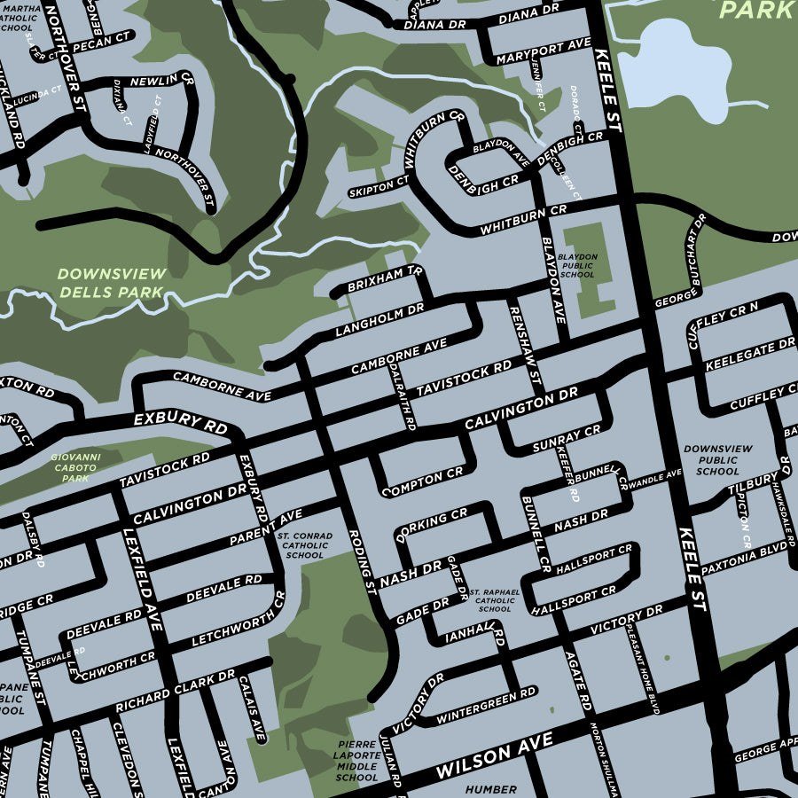 Downsview Map Print