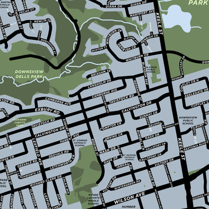 Downsview Map Print