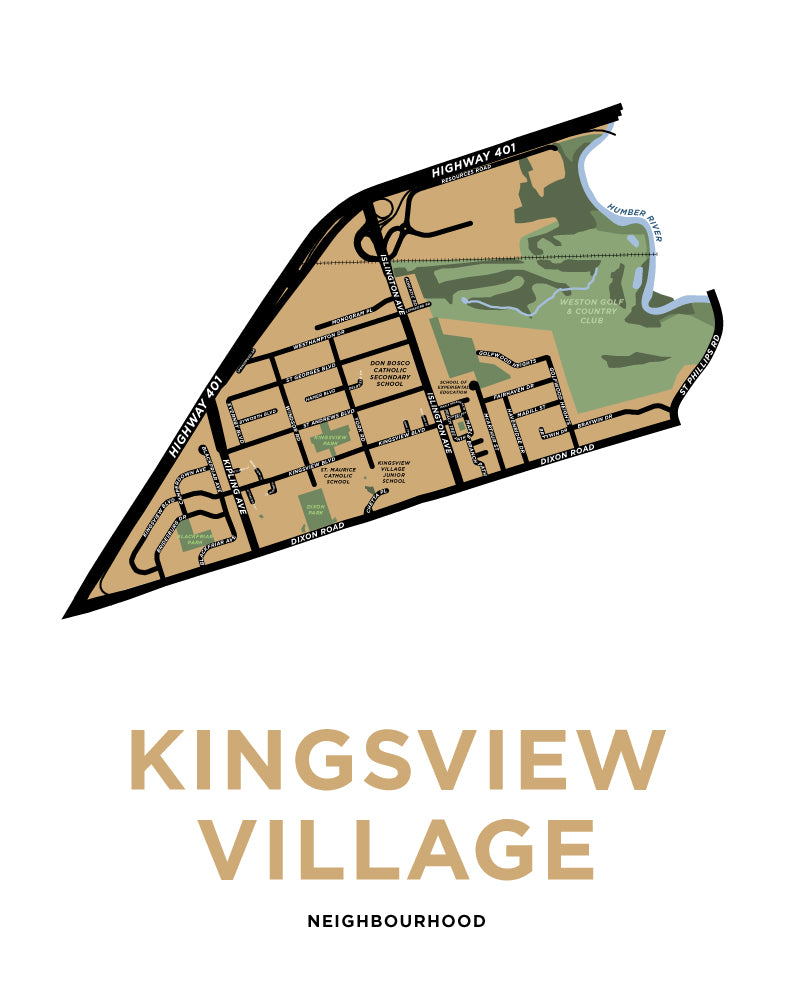 Kingsview Village Neighbourhood Map Print