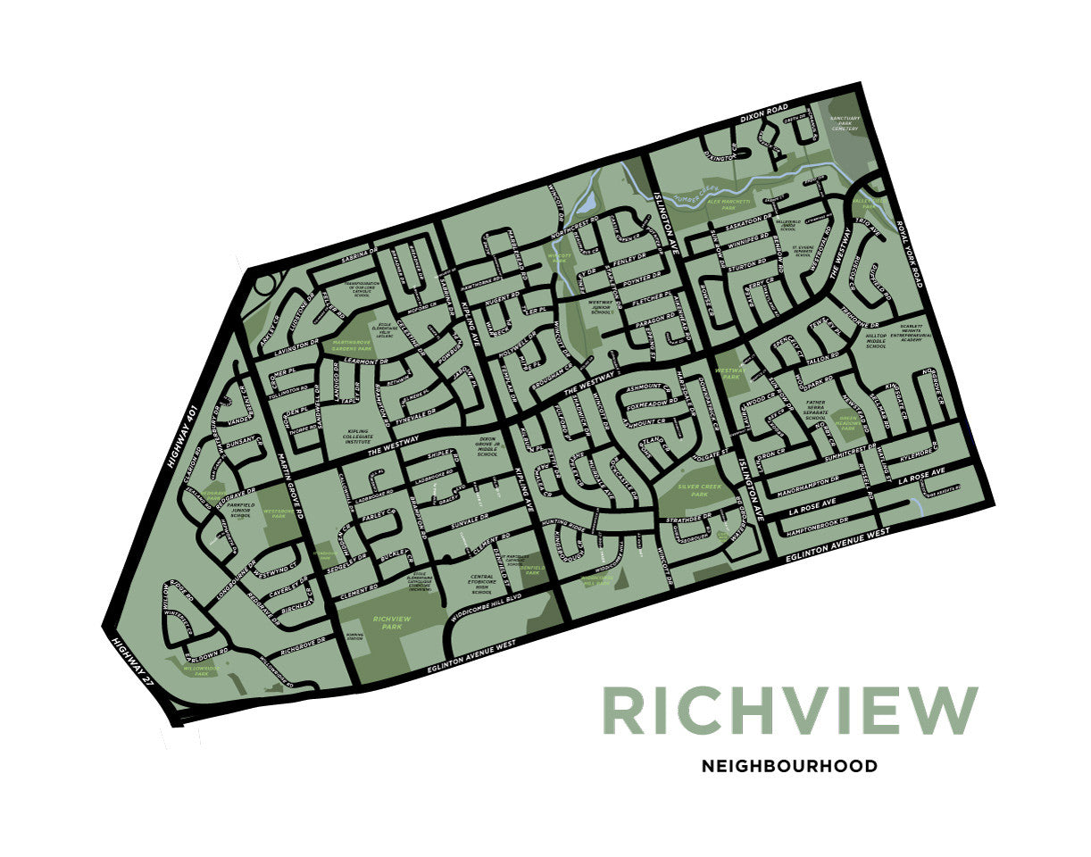 Richview Neighbourhood Map Print