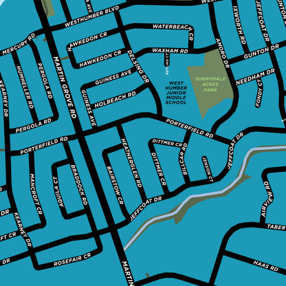 West Humber Estates Map Print