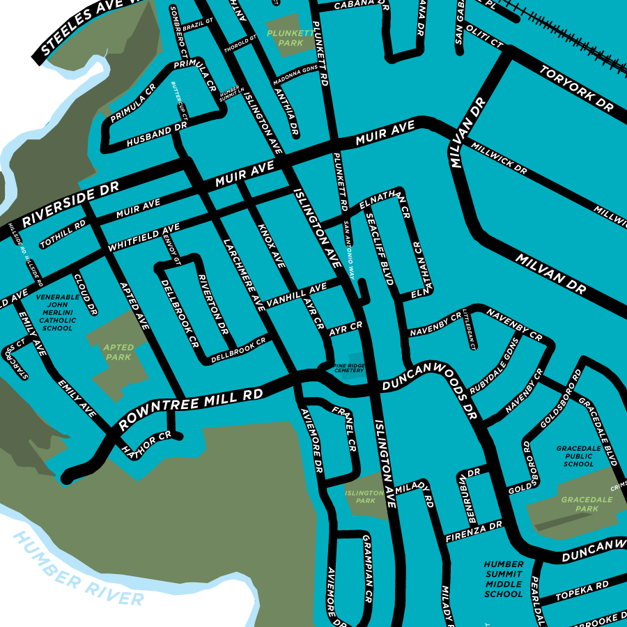 Humber Summit Neighbourhood Map Print