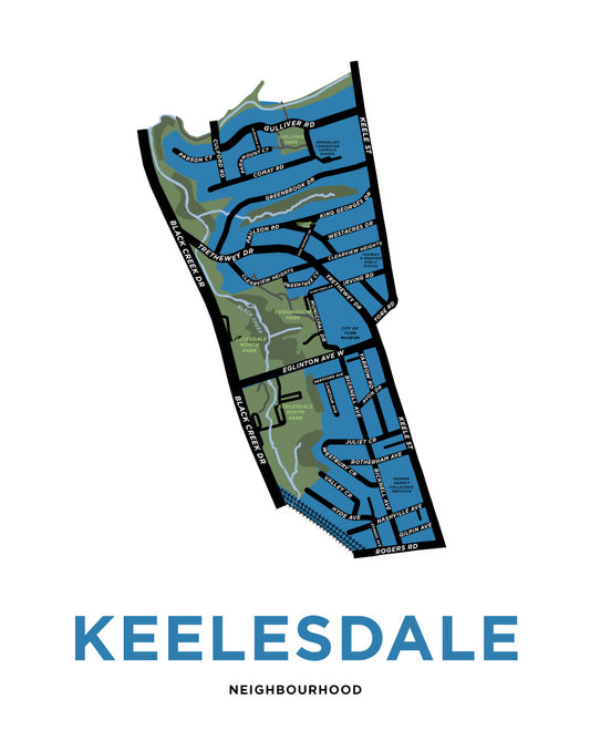 Keelesdale Neighbourhood Map Print