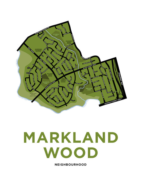 Markland Wood Neighbourhood Map Print