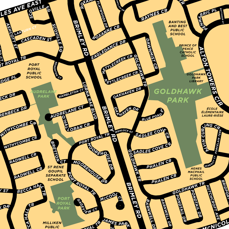 Milliken Neighbourhood Map Print (Scarborough)