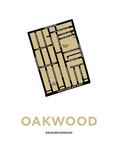 Oakwood Neighbourhood Map Print