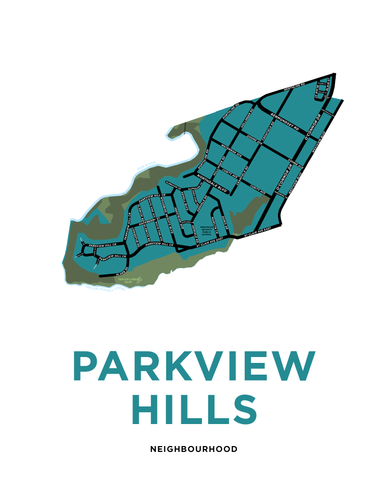 Parkview Hills Neighbourhood Map Print