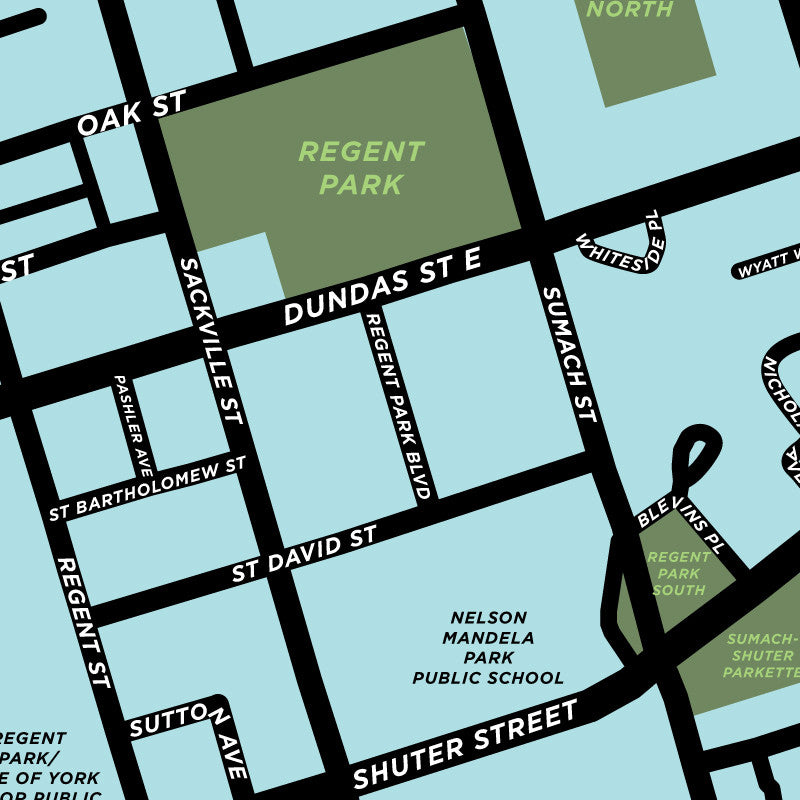 Regent Park Neighbourhood Map Print