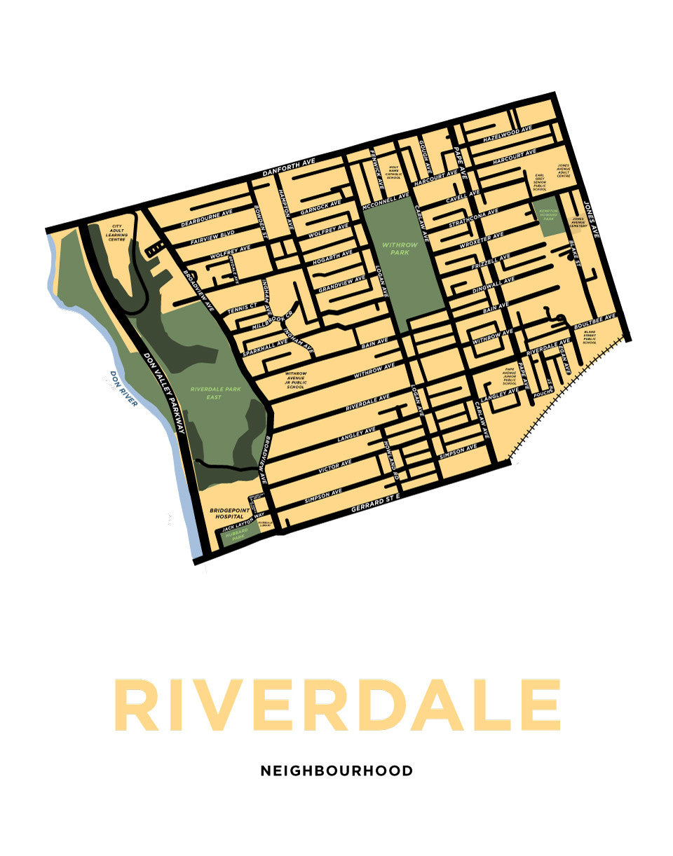 Riverdale Neighbourhood Map (Toronto)