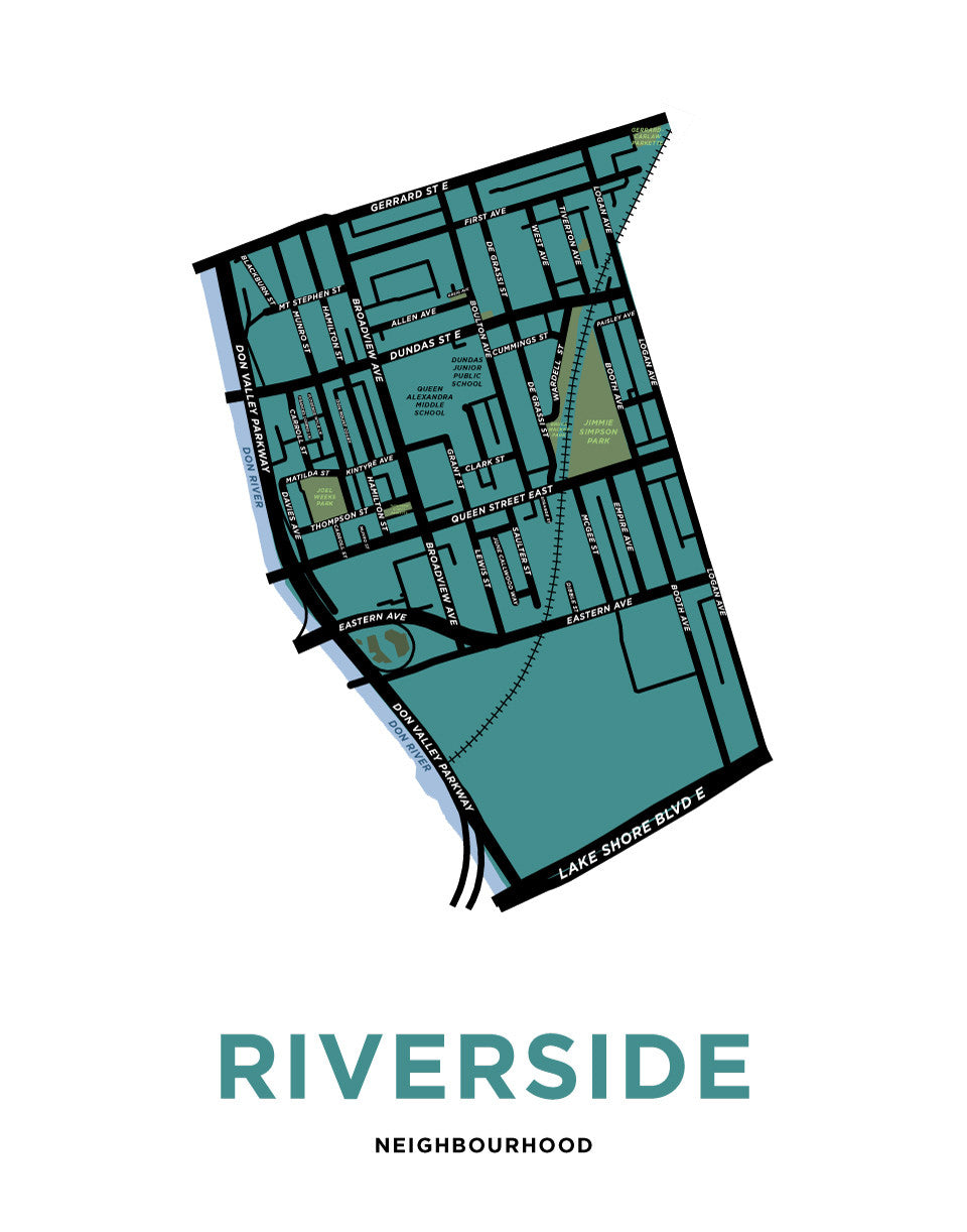 Riverside Neighbourhood Map Print