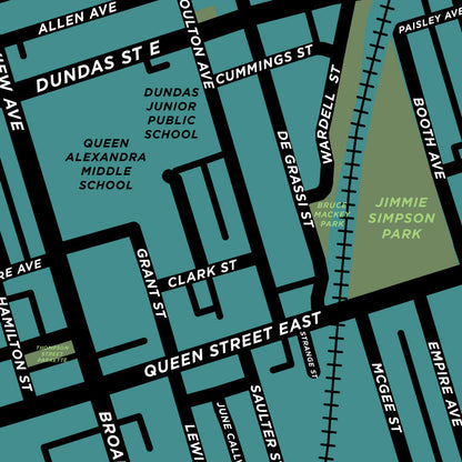 Riverside Neighbourhood Map Print