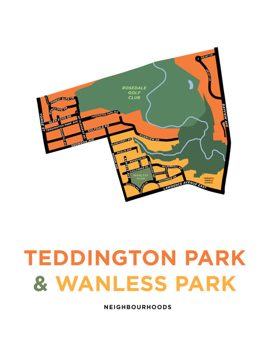 Teddington Park and Wanless Park Neighbourhoods Map Print