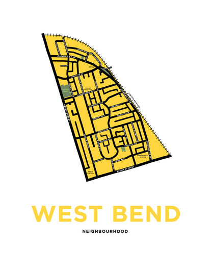 West Bend Neighbourhood Map Print