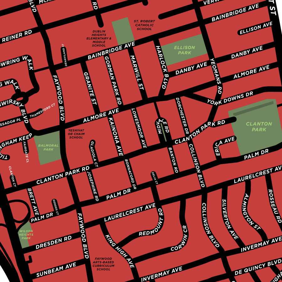 Wilson Heights Neighbourhood Map Print