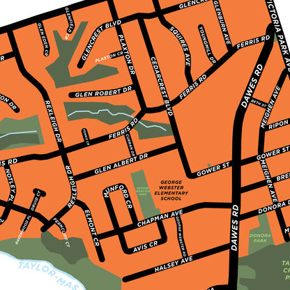 Woodbine Gardens Neighbourhood Map Print