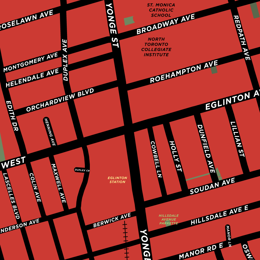 Yonge and Eglinton Map Print