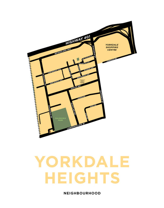 Yorkdale Heights Neighbourhood Map Print