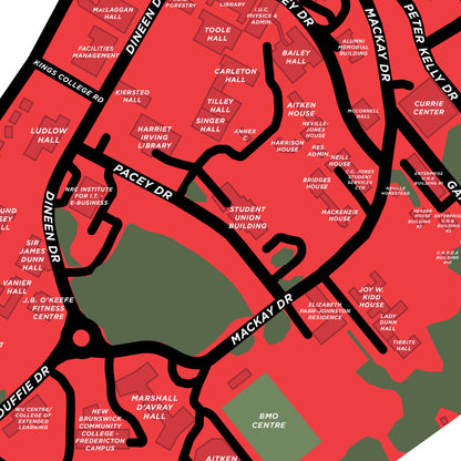 University of New Brunswick - Fredericton Campus Map Print