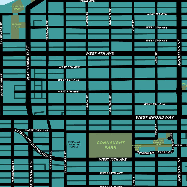 Kitsilano Neighbourhood Map Print