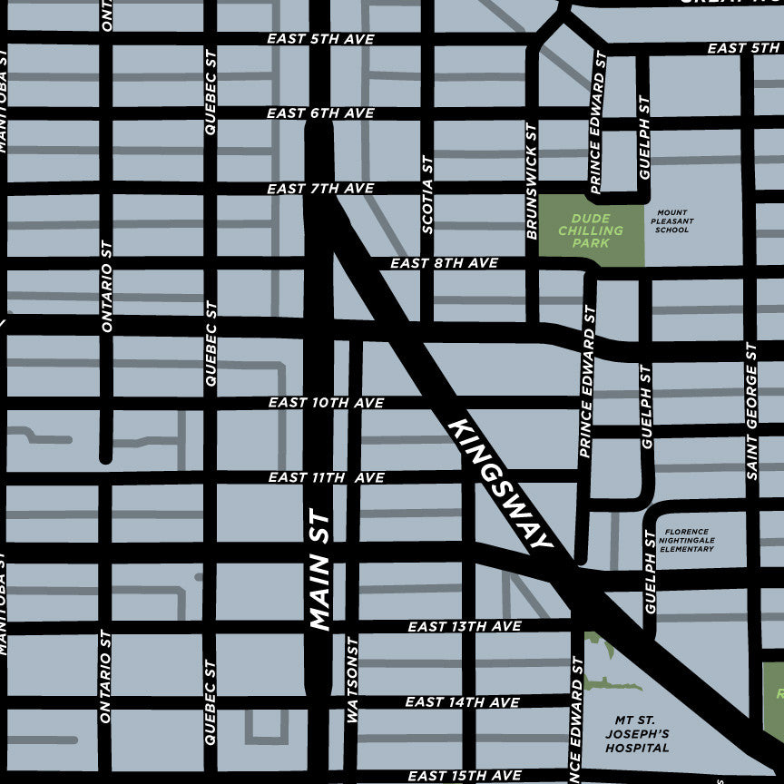 Mount Pleasant Neighbourhood Map Print