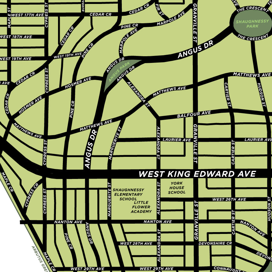 Shaughnessy Neighbourhood Map Print