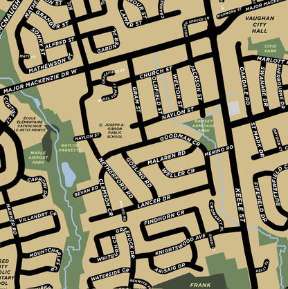 Maple Neighbourhood Map Print (Vaughan, Ontario)